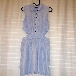 TopShop button front cutout Lyocell dress Size S